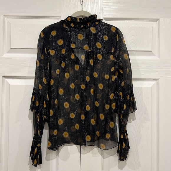 Anna Sui Sheer Pop Bouquet Top - Picture 2 of 7